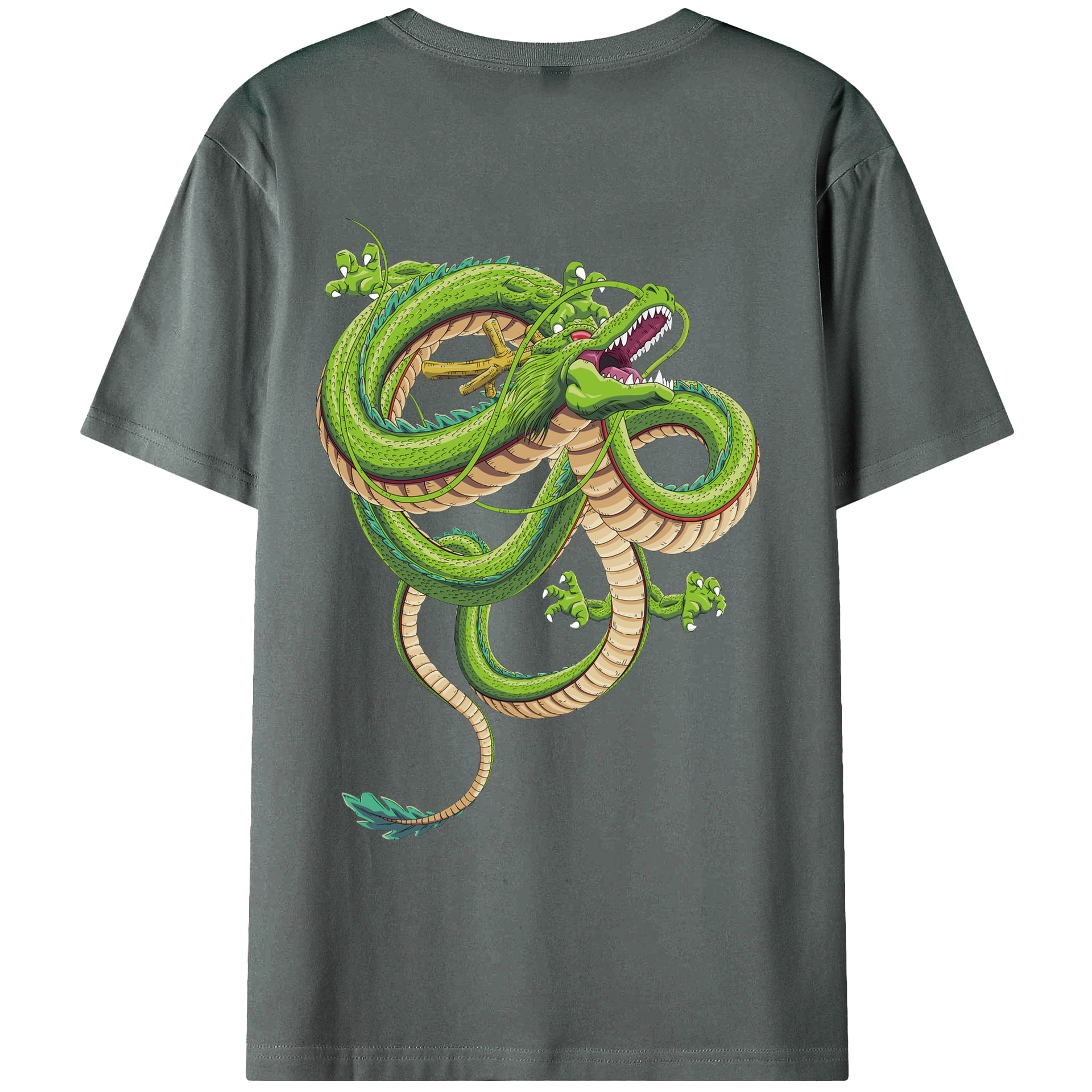 （画像用） ドラゴンボール 神龍 シェンロン DRAGON BALL Shenron 綿100％ メンズ半袖Tシャツ（バックプリント） 通気性